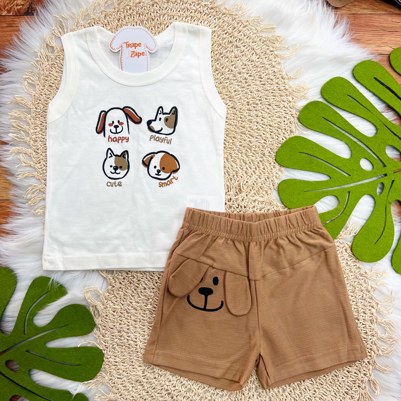 Conj. Regata Dogs Moods e Bermuda - Off White